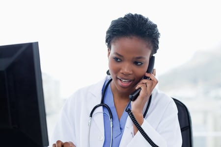Nurse talking to a patient on the phone