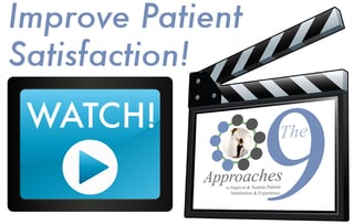 graphic of the 9 Approaches to Improving Patient Satisfaction video series