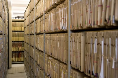 medical records stacked