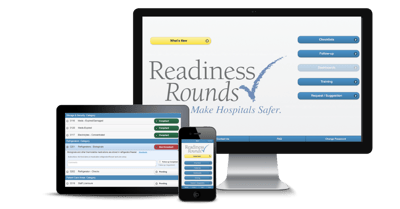 Device mockup of Readiness Rounds software