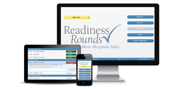a mock up of Readiness Rounds product on multiple devices